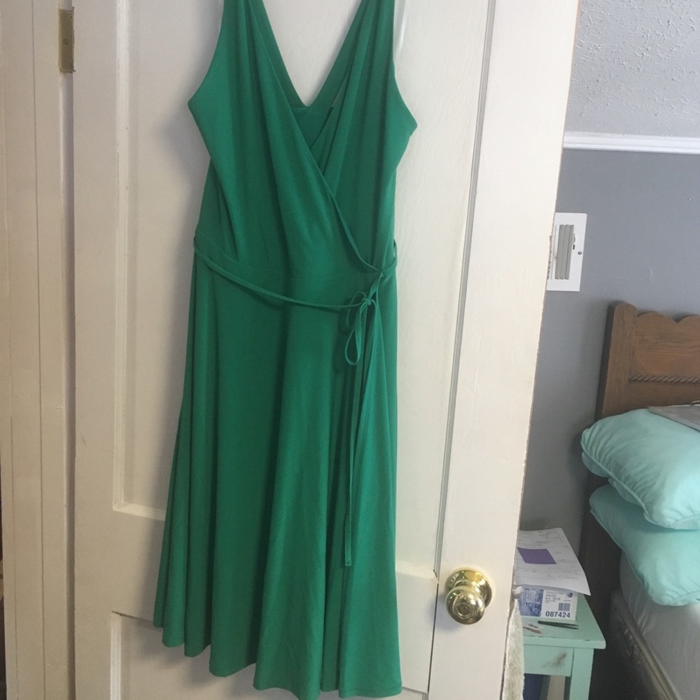 Green A line dress